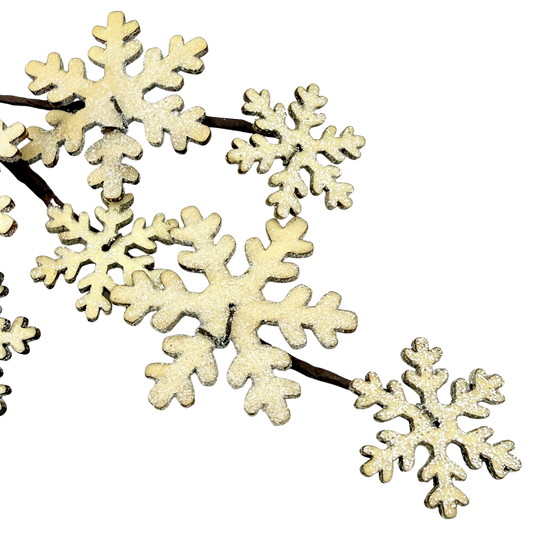 Wooden Snowflake Pick