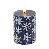 4 inch Blue Snowflake Candle