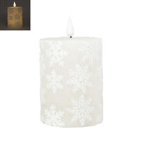4 inch White Snowflake Candle