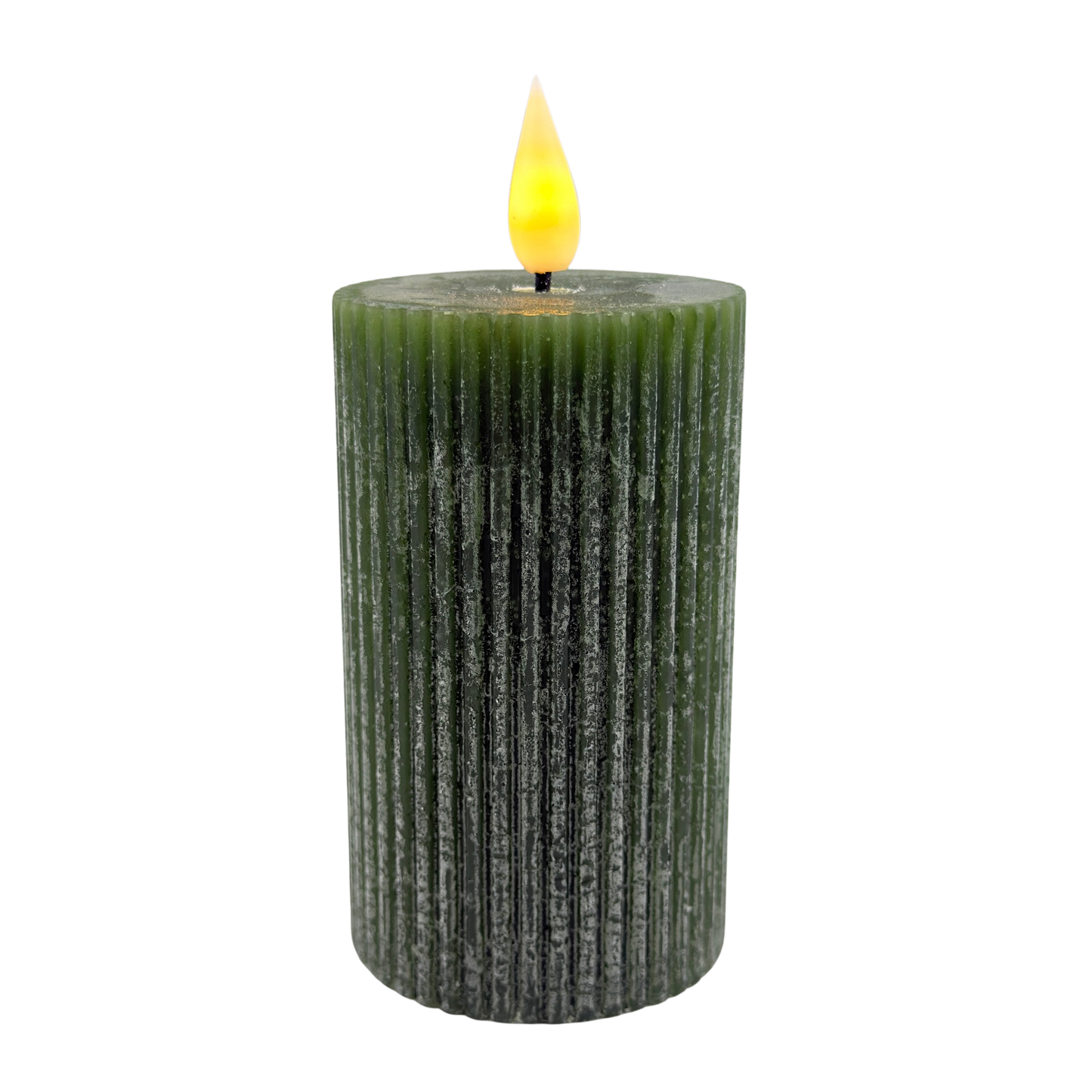Green Ridged LED Votive - Short