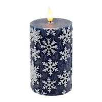 5 inch Blue Snowflake Candle