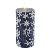 6 inch Blue Snowflake Candle