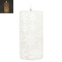 6 inch White Snowflake Candle