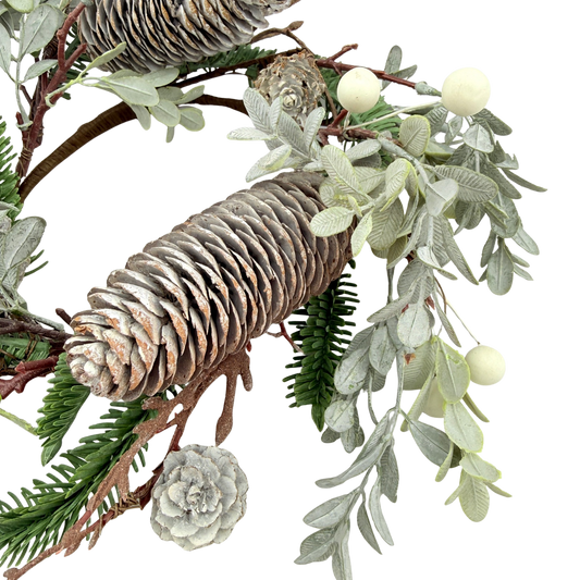 Hemlock, Pine, and Pinecone Candle Ring
