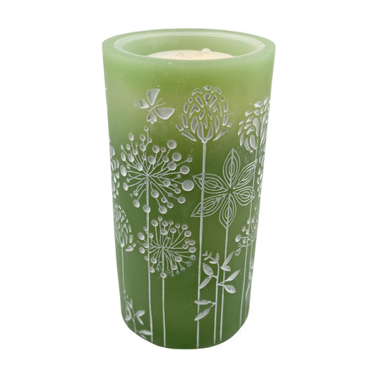 Green Dandelion Fountain Candle