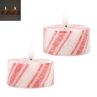 Set of 2 Peppermint Large Timer Tealight Candles