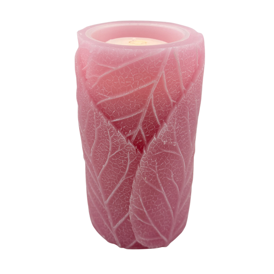 Pink Leaves Fountain Candle
