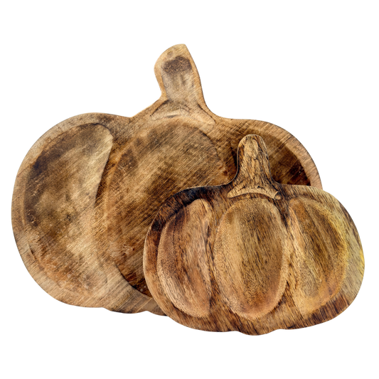 Wooden Pumpkin Dip Tray - Small