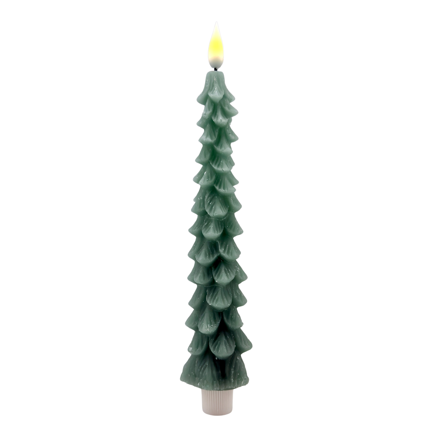 Green Christmas Tree LED Taper Candle