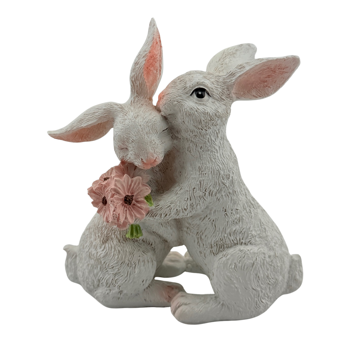 White Resin Bunny Couple