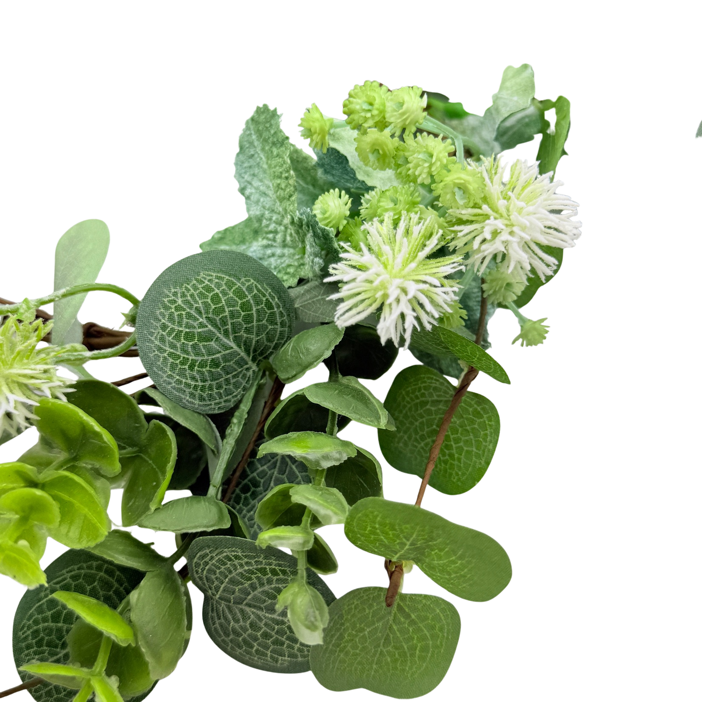 White Thistle Green Leaf Small Ring