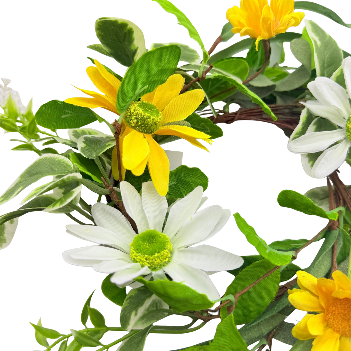 White_Yellow Daisy Candle Ring