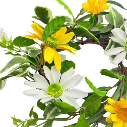 White_Yellow Daisy Candle Ring