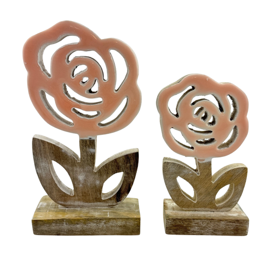 Wood & Enamel Rose - Large
