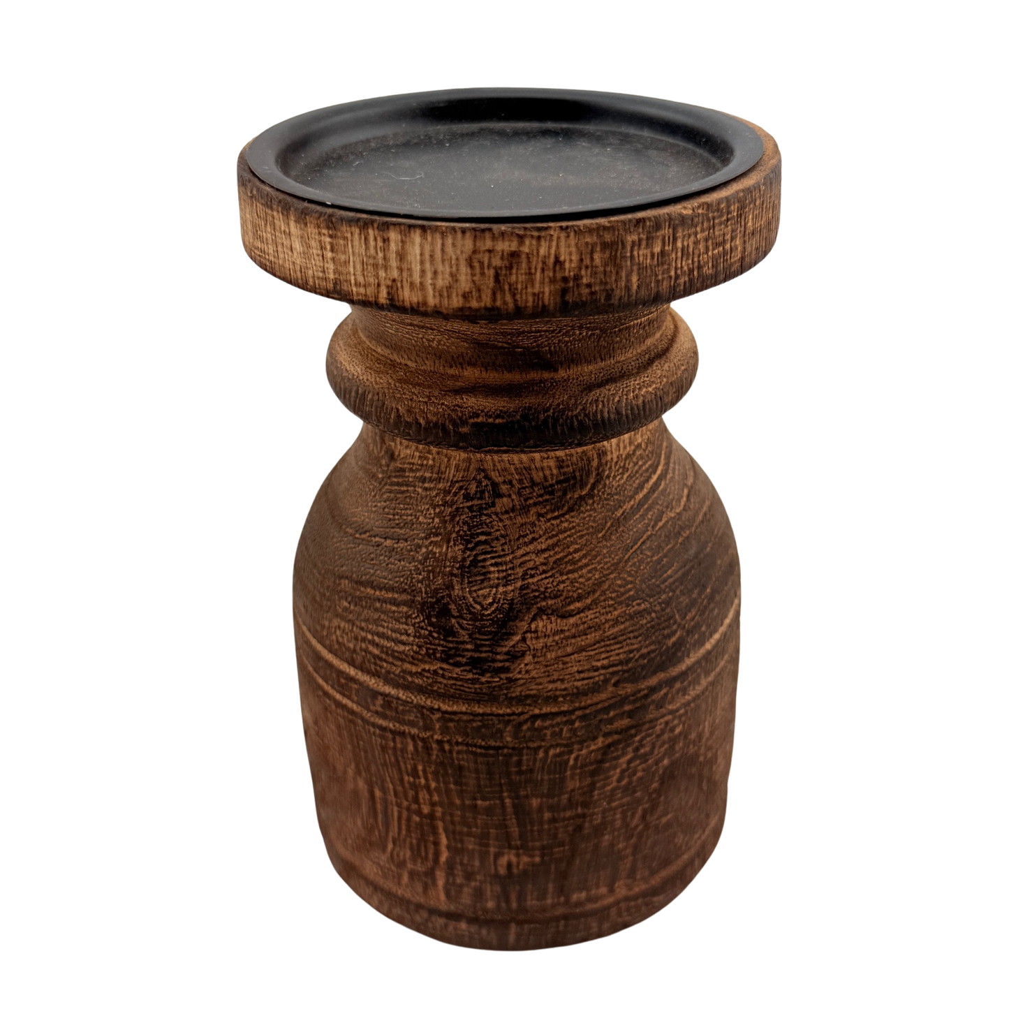 Wooden Round Candle Holder -Large