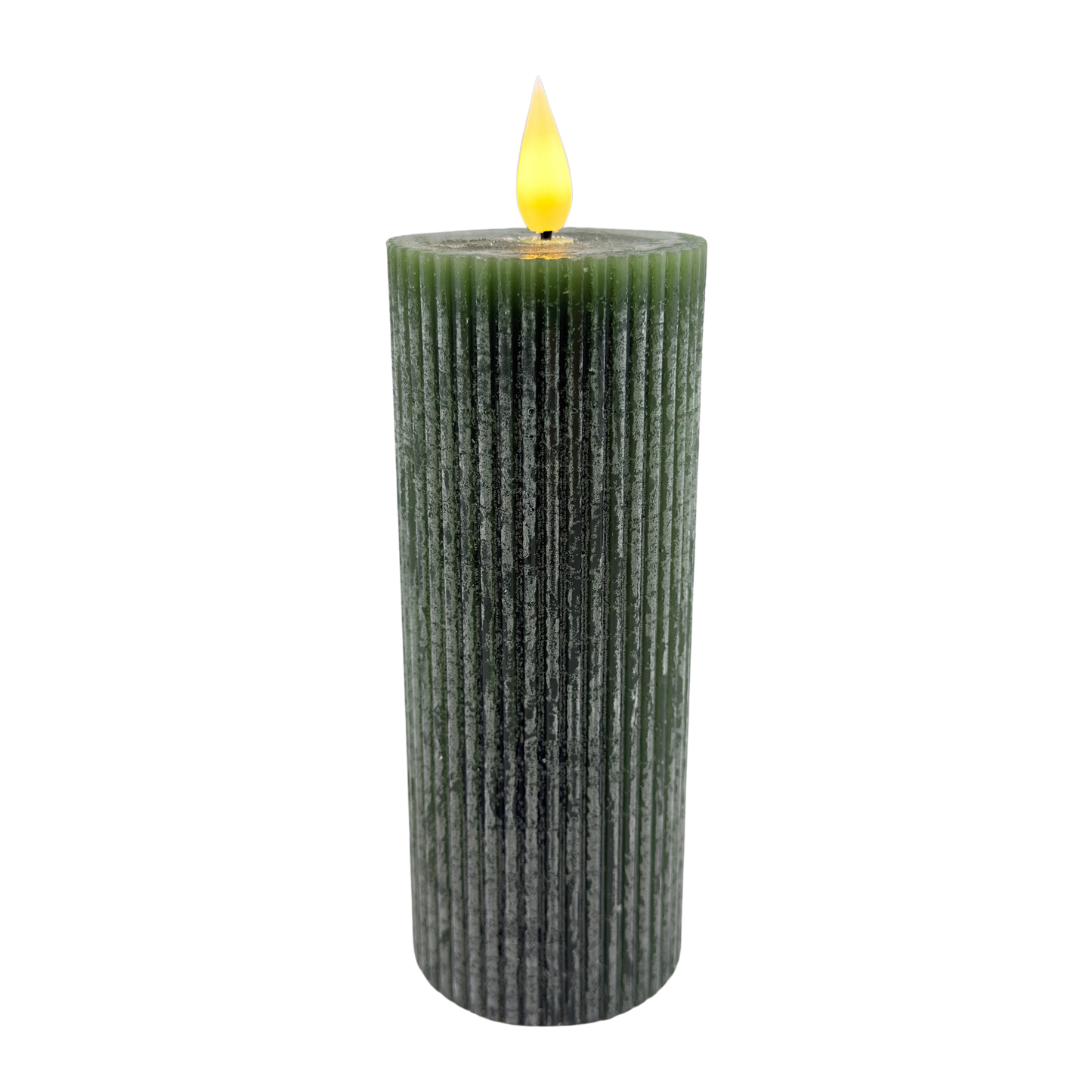 Green Ridged LED Votive - Tall