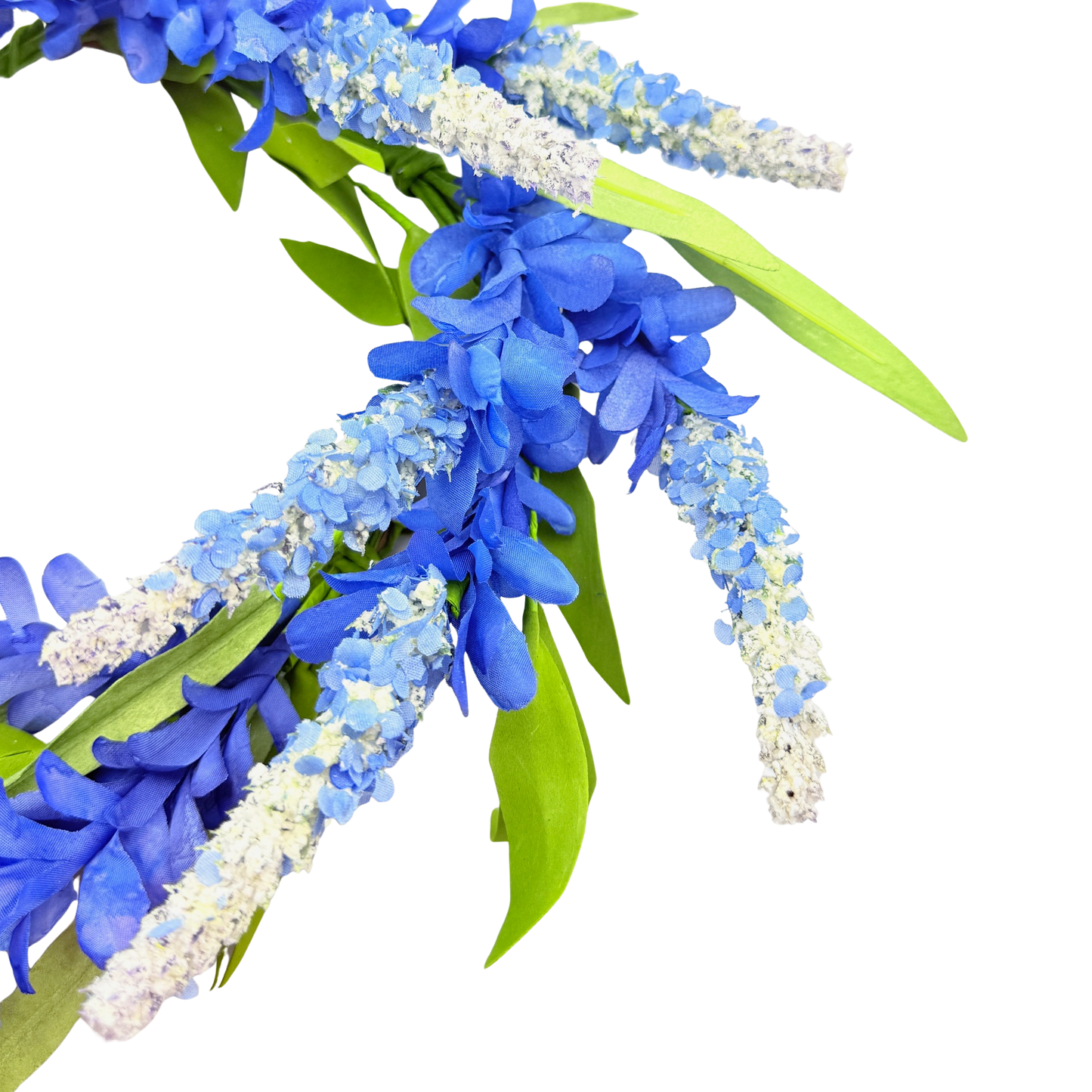 Blue Cluster Flowers with Heather Wreath