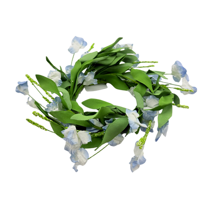 Blue_Cream Mountain Flowers Candle Ring