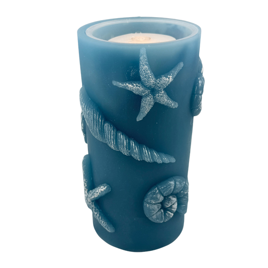 Blue Shell Fountain Candle