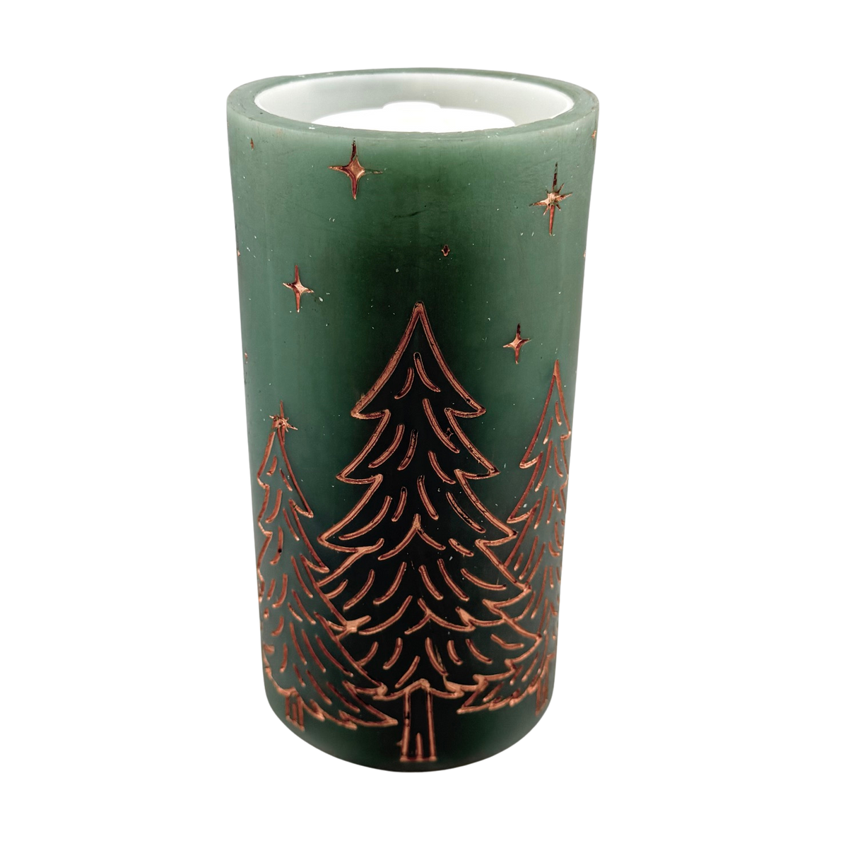 Copper Pines LED Water Fountain Candle
