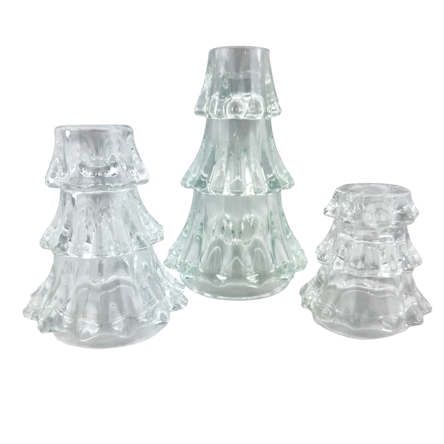 Medium Glass Tree Taper Holder Clear