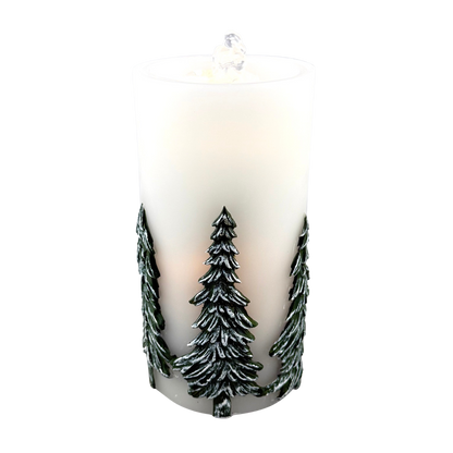 Green Pine LED Water Fountain Candle