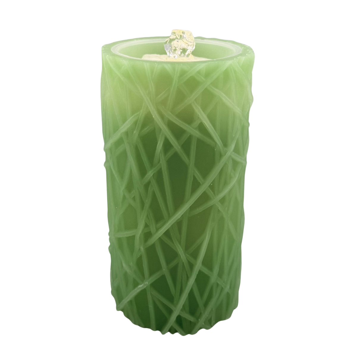 Green Branch LED Water Fountain Candle