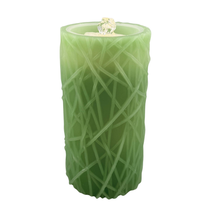 Green Branch LED Water Fountain Candle