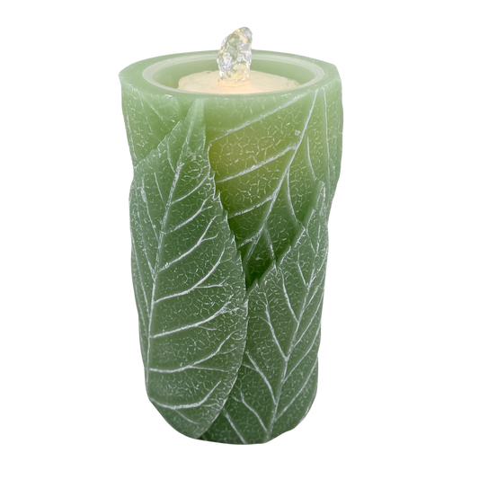 Green Leaves Fountain Candle