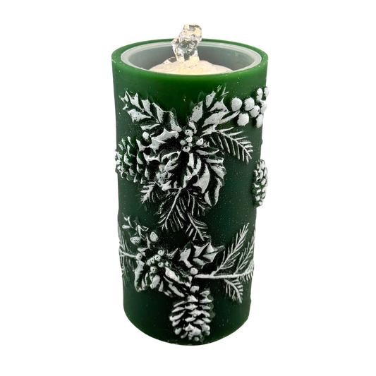 Pinecone & Leaf LED Water Fountain Candle