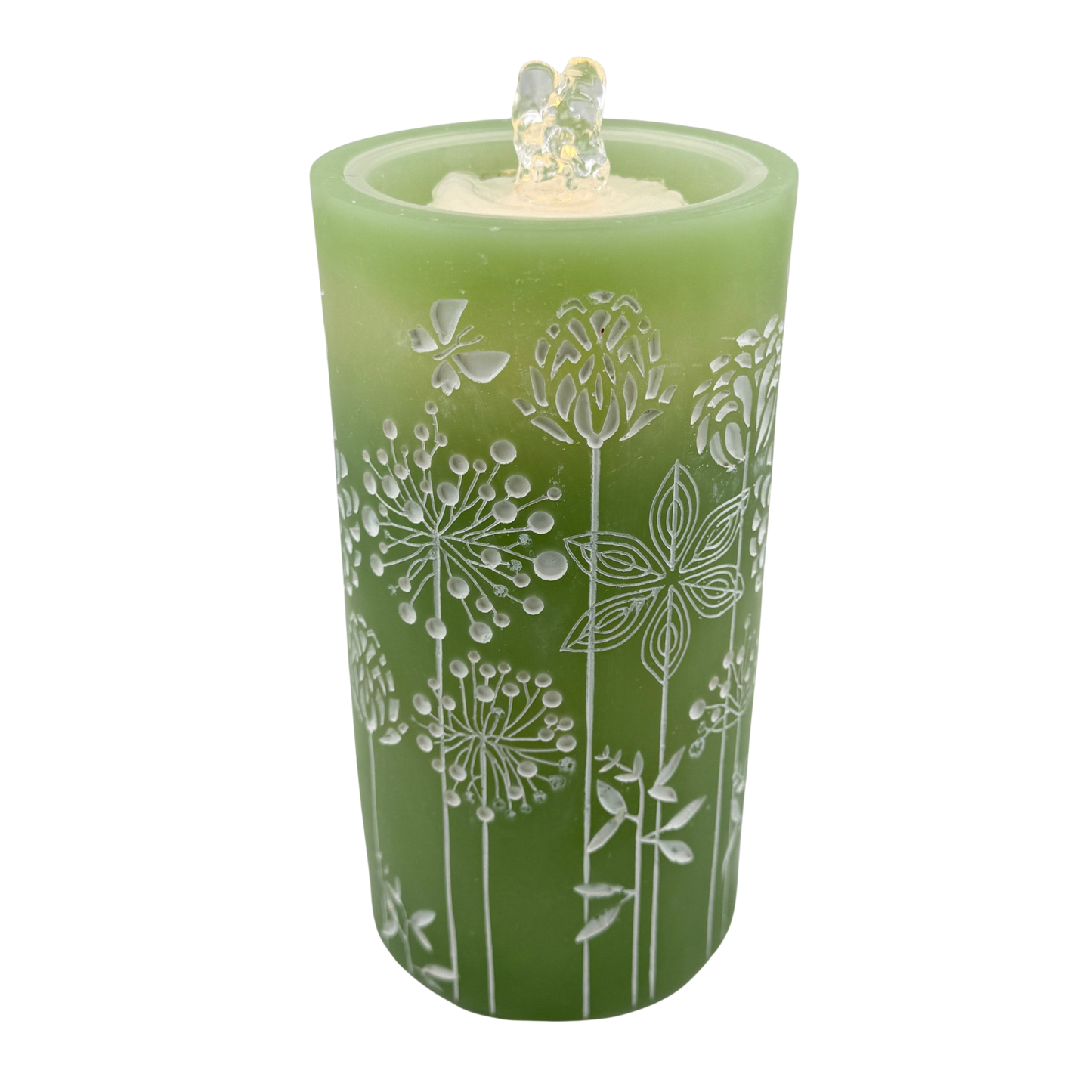 Green Dandelion Fountain Candle