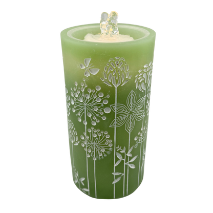 Green Dandelion Fountain Candle