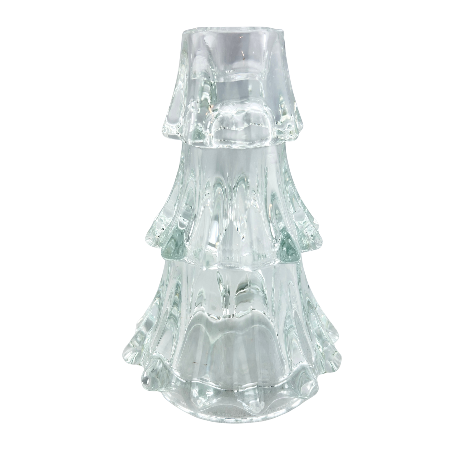 Large Glass Tree Taper Holder Clear