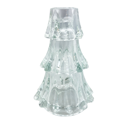 Large Glass Tree Taper Holder Clear