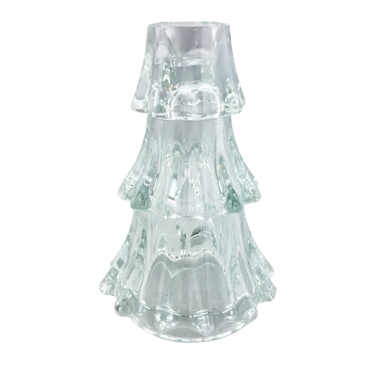 Large Glass Tree Taper Holder Clear
