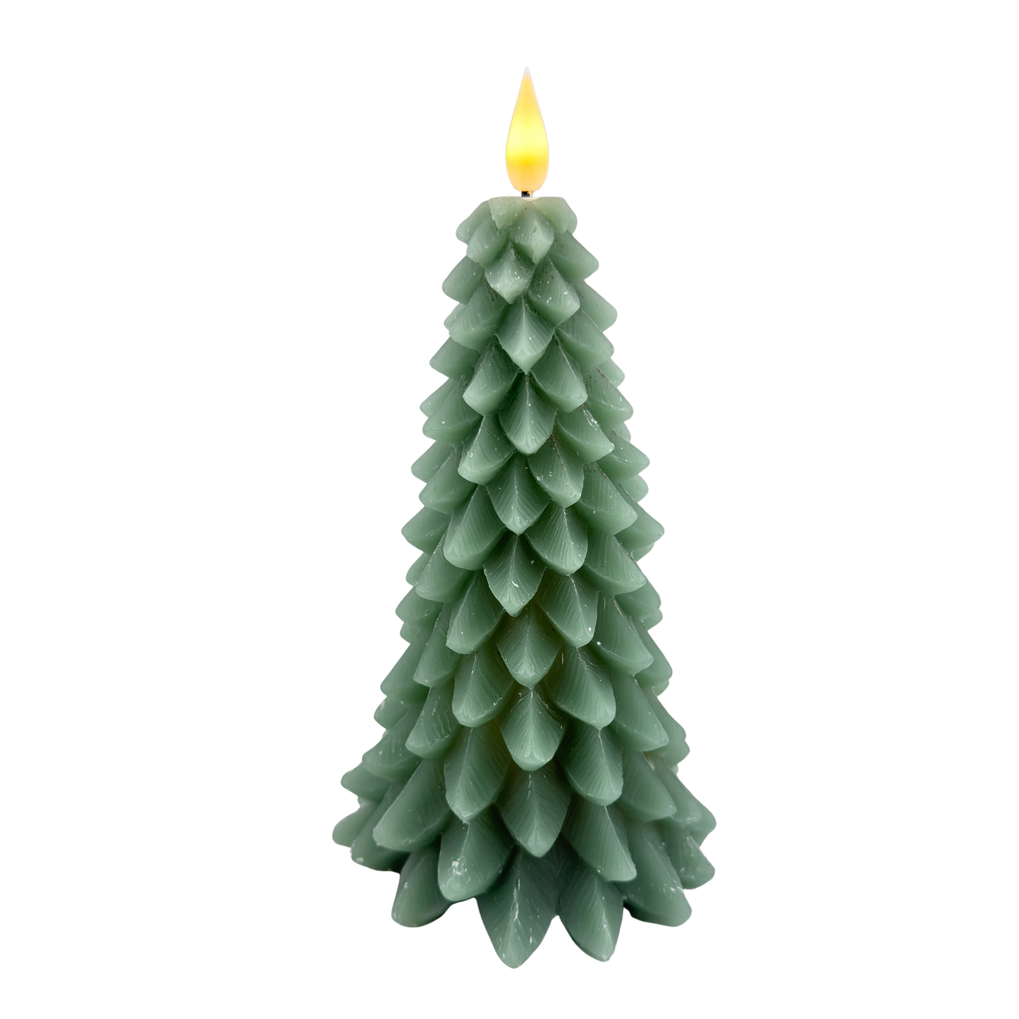 Green LED Christmas Tree Timer Candle - Large