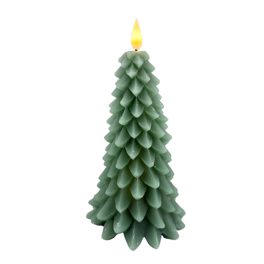 Green LED Christmas Tree Timer Candle - Large
