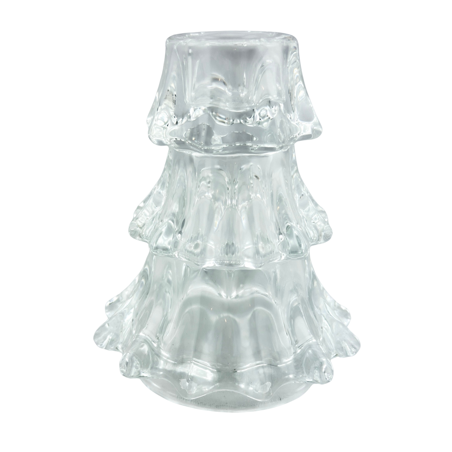 Medium Glass Tree Taper Holder Clear