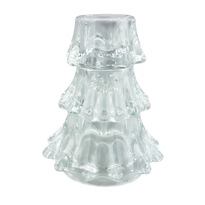 Medium Glass Tree Taper Holder Clear