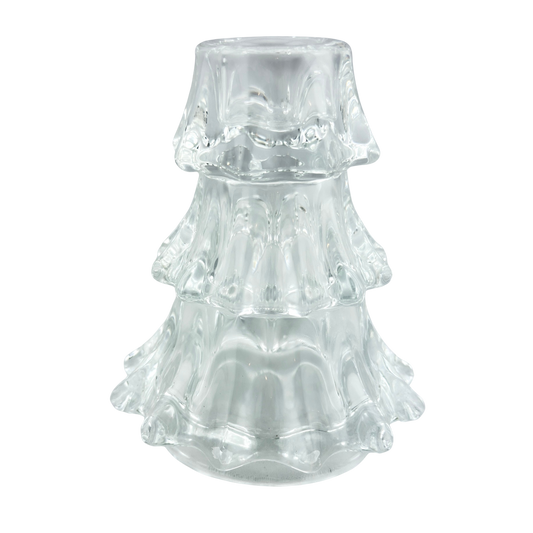 Medium Glass Tree Taper Holder Clear
