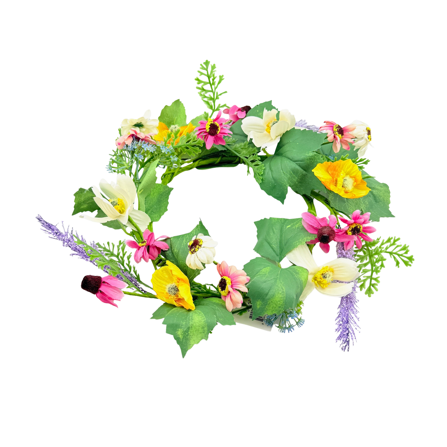 Mixed Pastel Daisy with Grape Leaves Ring