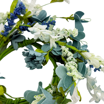 Mixed Blue Floral Candle Ring