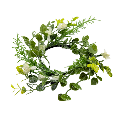 Multi Greenery & White Flower Ring