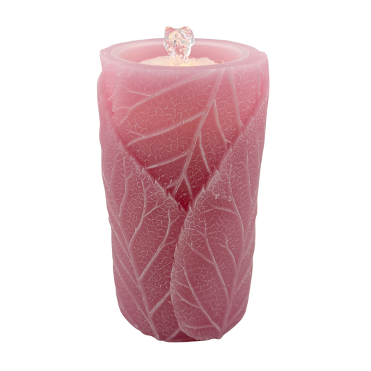 Pink Leaves Fountain Candle