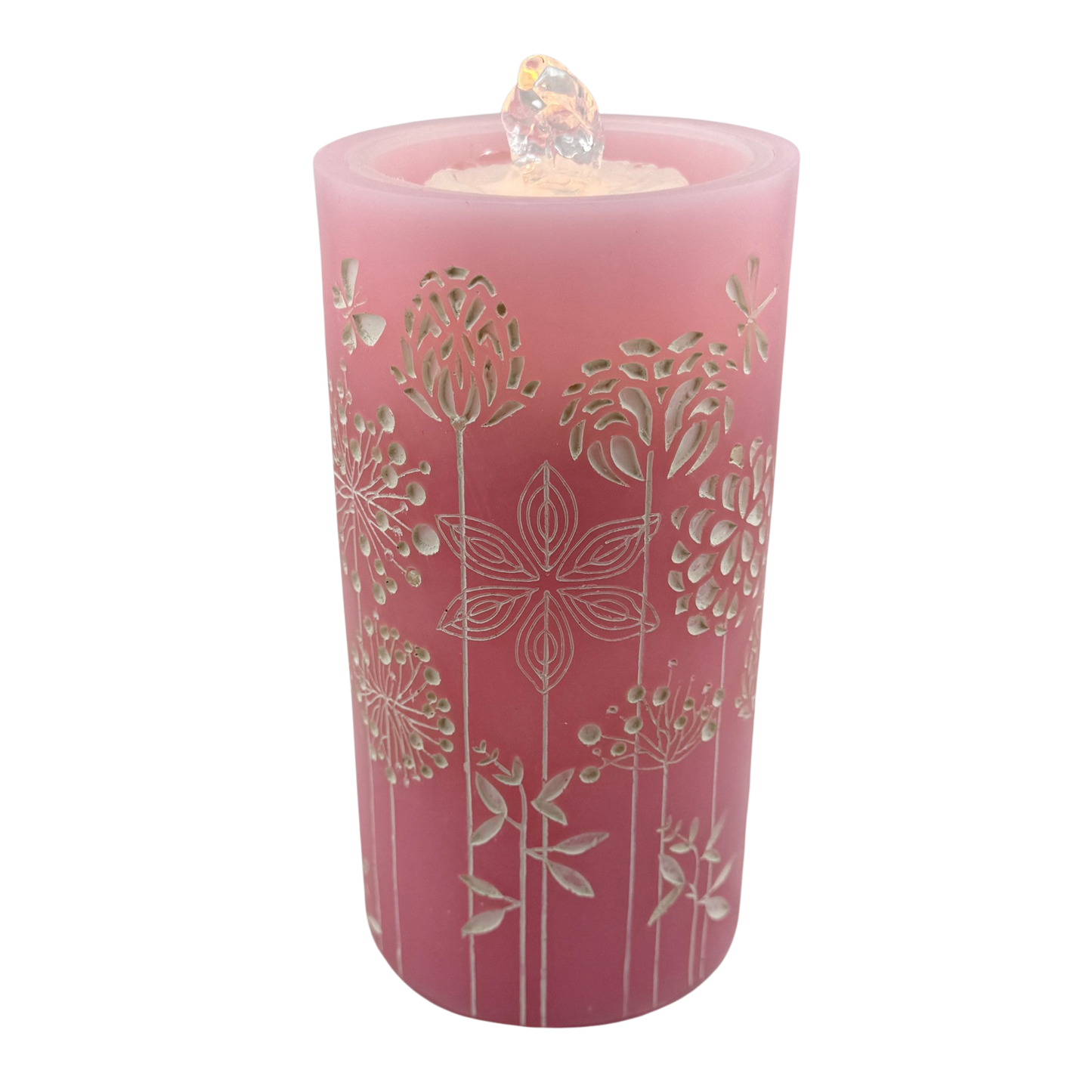 Pink Dandelion Fountain Candle