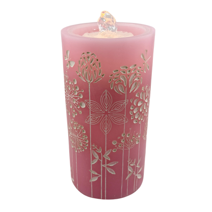 Pink Dandelion Fountain Candle