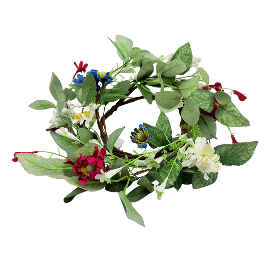 Red_White_Blue_Yellow Daisy Candle Ring