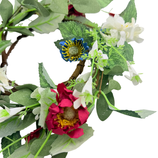 Red_White_Blue_Yellow Daisy Candle Ring