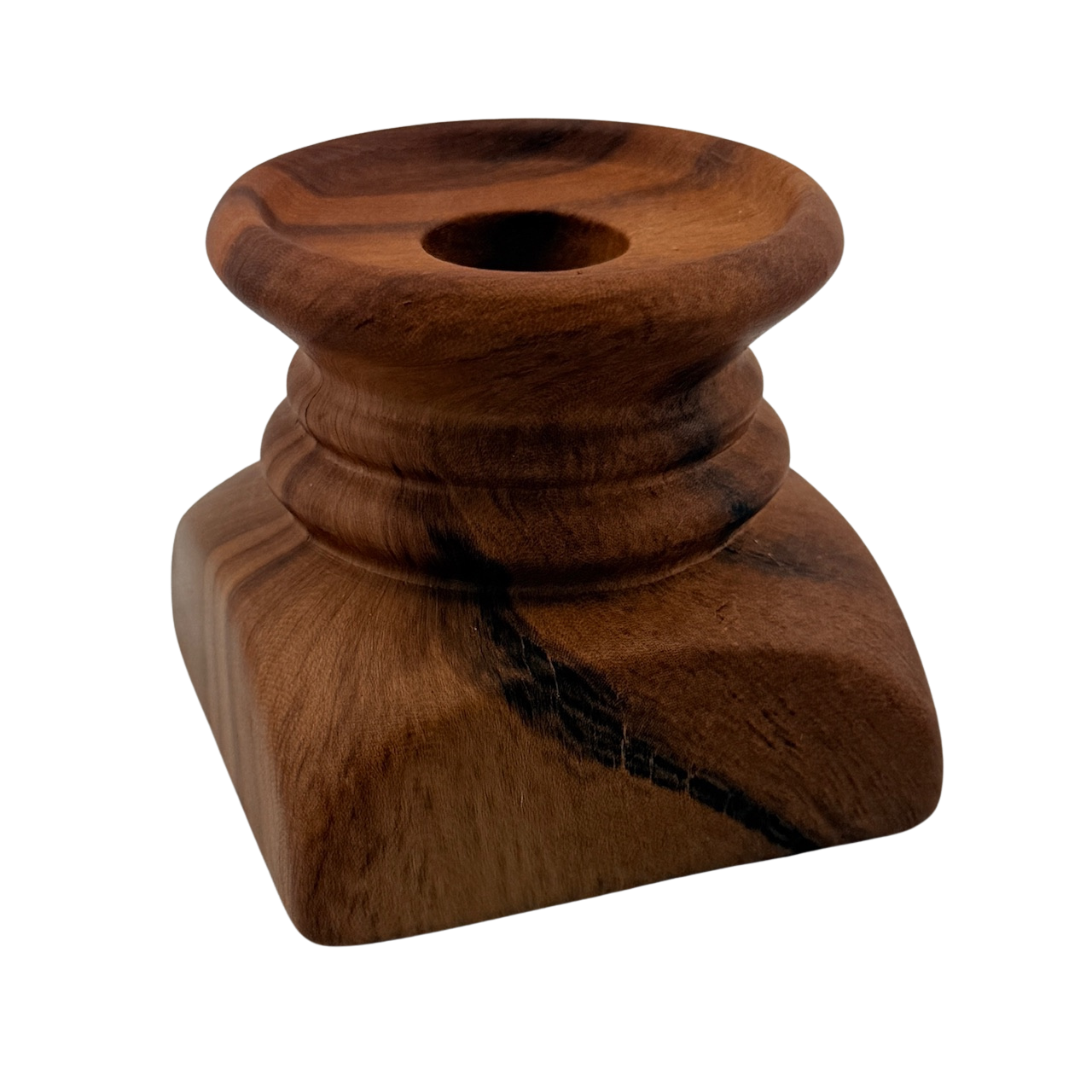 Resin Wood Look Square Base Candle Holder