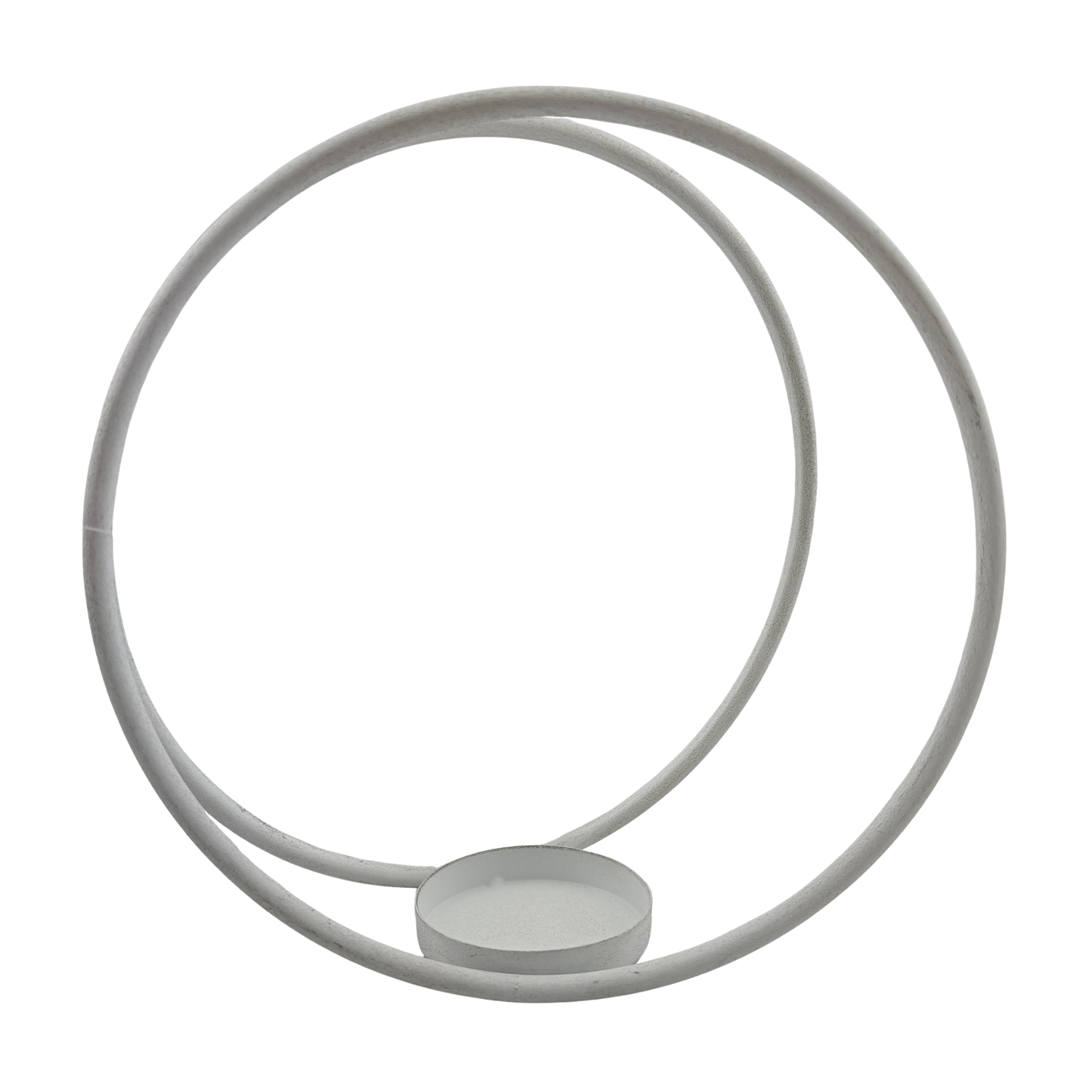 Round Rings Candle Holder - Large White